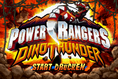 Power Rangers: Dino Thunder title screen for GameBoy Advance